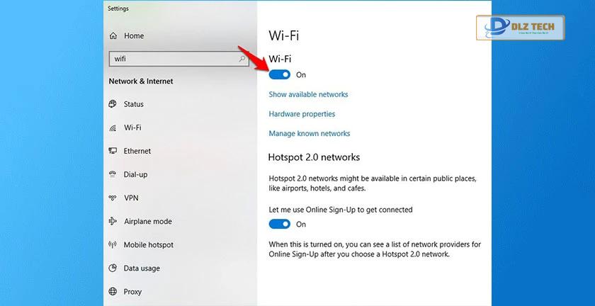 Kết nối wifi cho laptop Windows 10