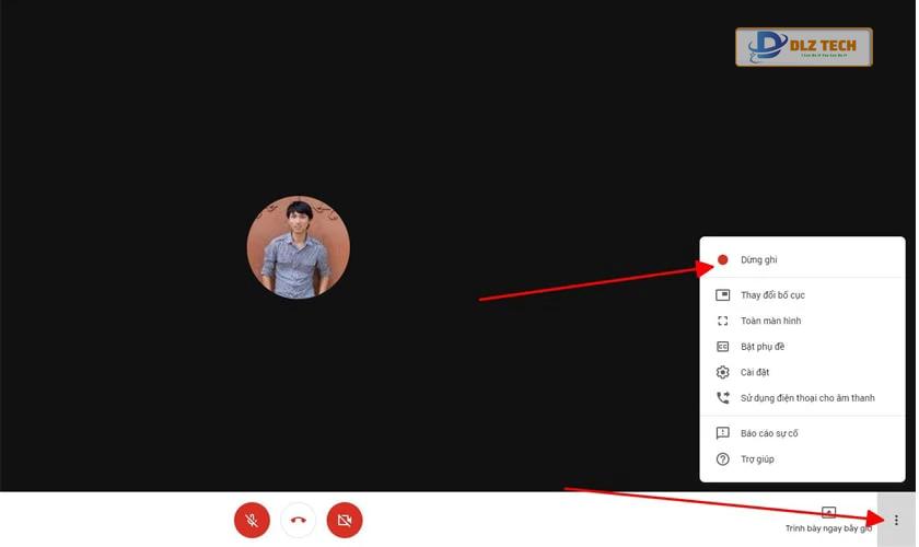 Ghi lại buổi học trên Google Meet