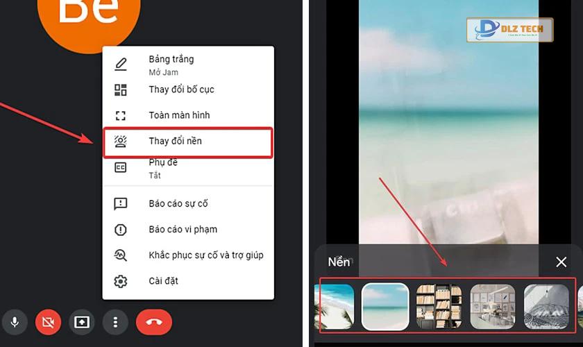 Thay đổi nền trong Google Meet