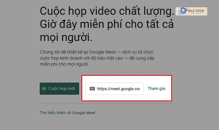 Nhập mã tham gia cuộc họp trên Google Meet
