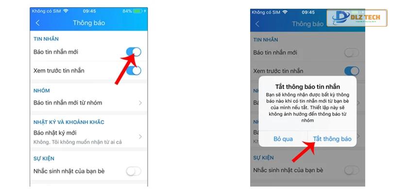 Hướng dẫn tắt thông báo tin nhắn trên iPhone