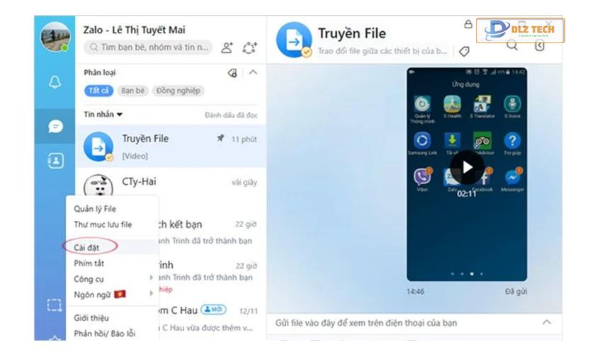 Hướng dẫn tắt thông báo Zalo trên laptop