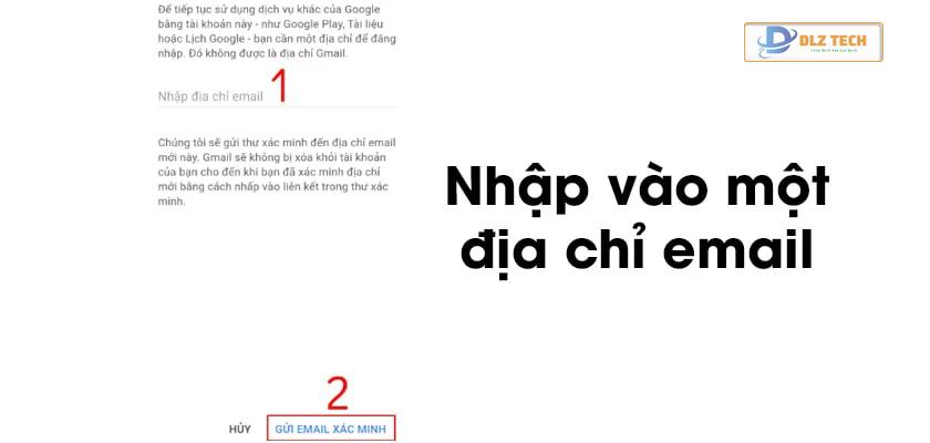 Xóa tài khoản gmail khỏi điện thoại trên điện thoại vĩnh viễn, chọn vào ô Gửi email xác minh