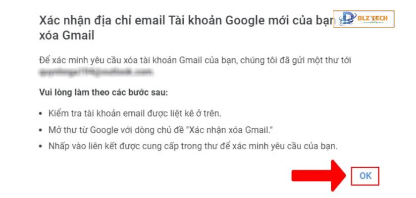 Tiến hành xóa tài khoản Gmail