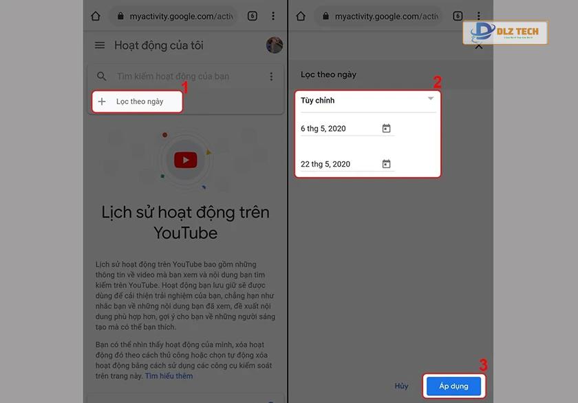 Tìm kiếm lịch sử xem
