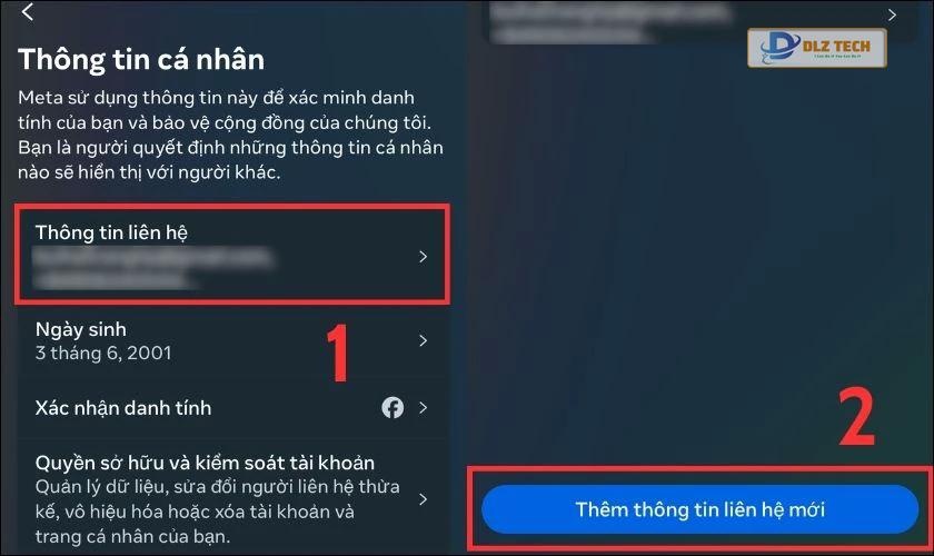 Thêm thông tin liên hệ mới