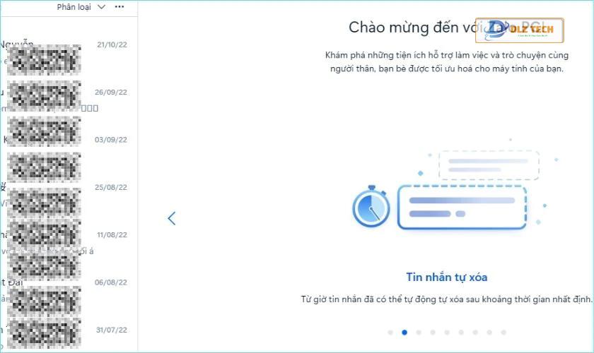 Sử dụng Zalo sau khi đăng nhập
