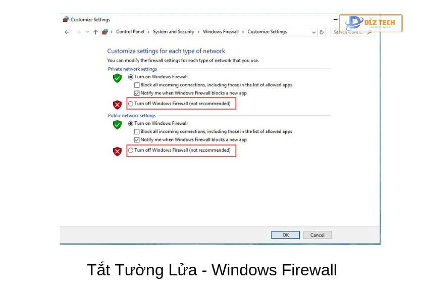 Tắt tường lửa Windows Firewall để tăng tốc Win 10