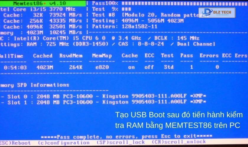 Kiểm tra RAM với MEMTEST86