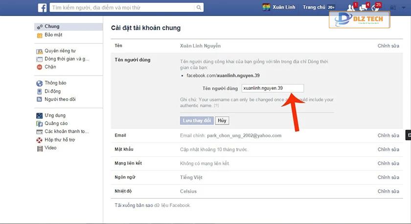 Hướng dẫn chỉnh sửa ID Facebook