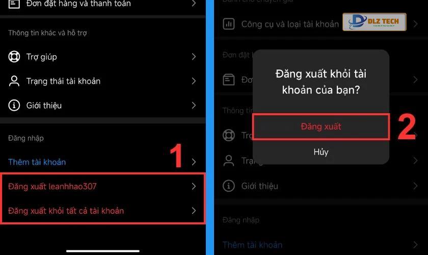 Đăng xuất tài khoản Instagram