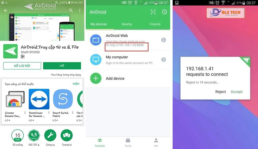 Kết nối máy tính với điện thoại thông qua phần mềm Airdroid