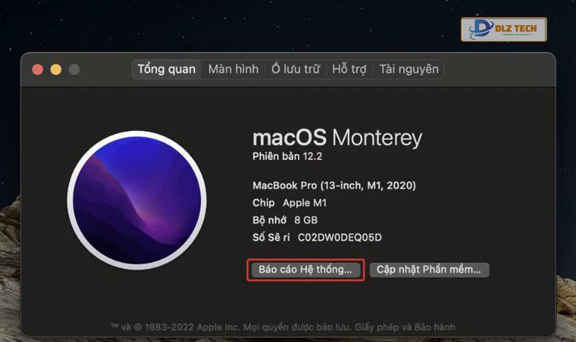 Tại cửa sổ mới bạn chọn Báo cáo hệ thống (System report)