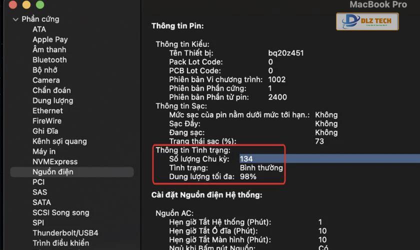 Tại Báo cáo hệ thống bạn chọn mục Nguồn điện (Power)