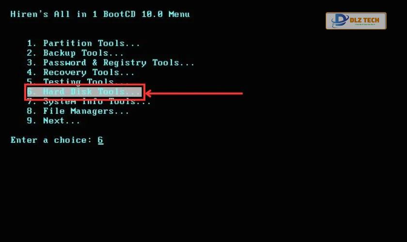 Chọn Hard Disk Tools