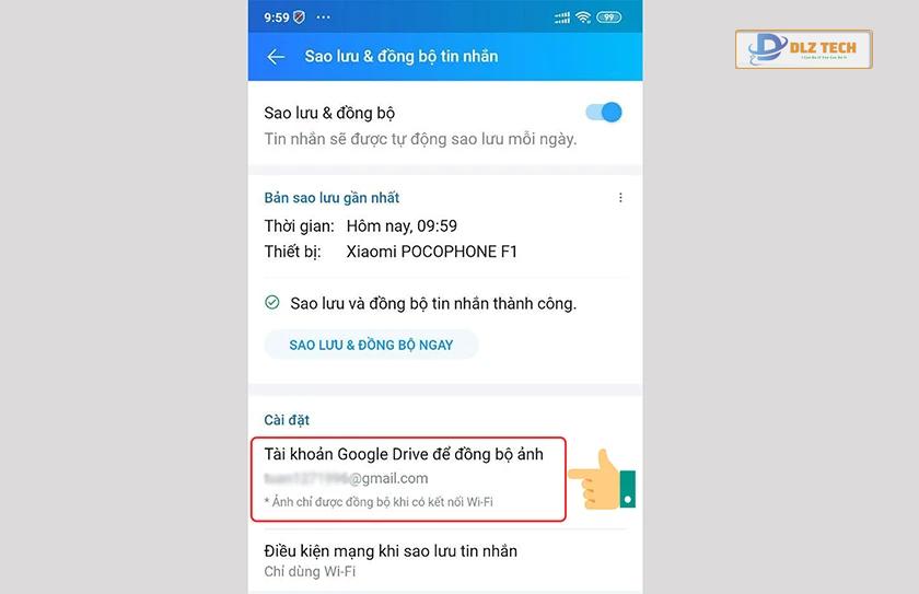 Đồng bộ hình ảnh qua Google Drive