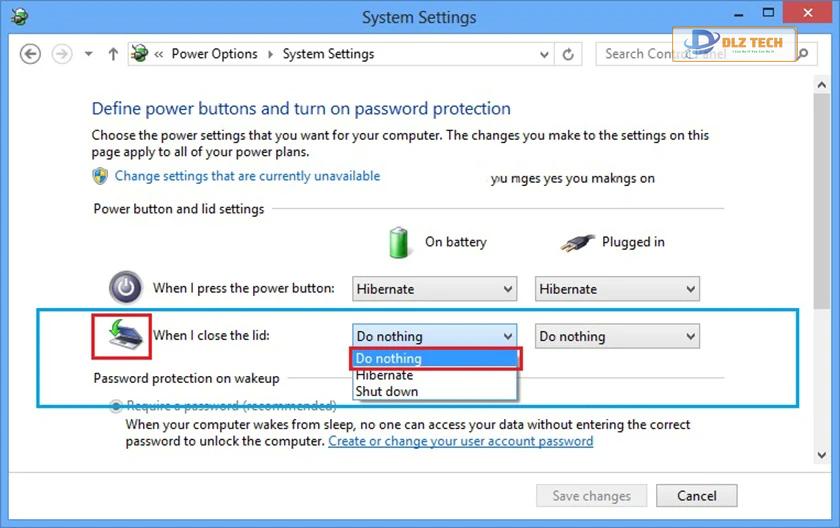 gập laptop không tắt máy bước 3