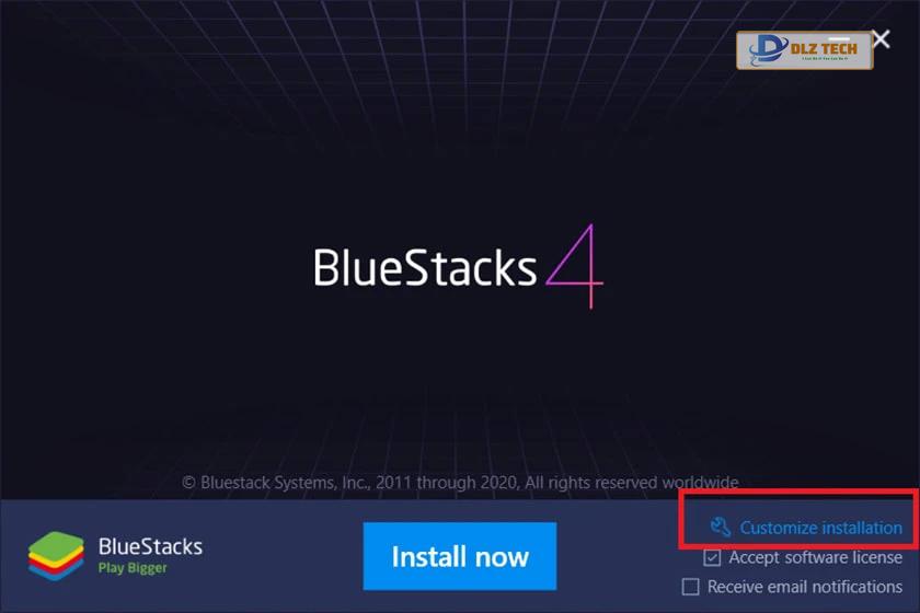 Tùy chọn Customize installation