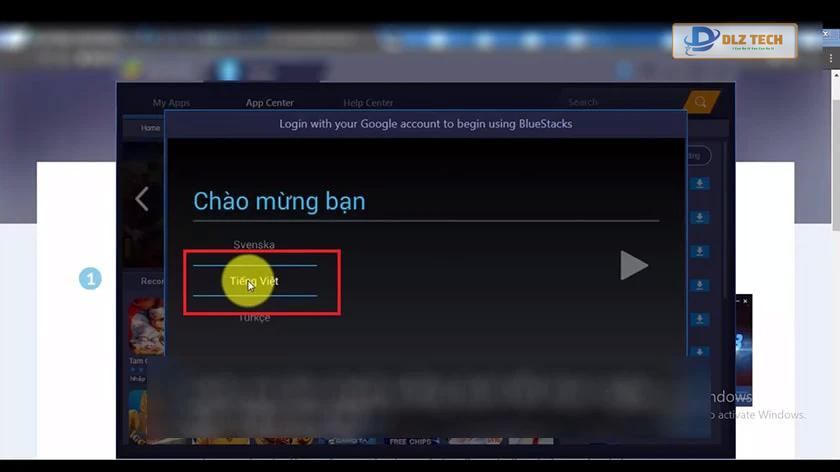 Chọn ngôn ngữ Tiếng Việt