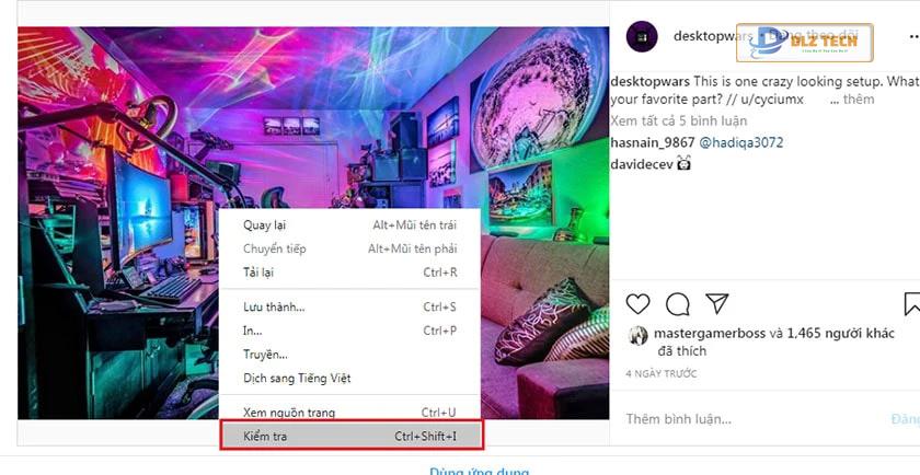Cách tải ảnh Instagram về máy tính