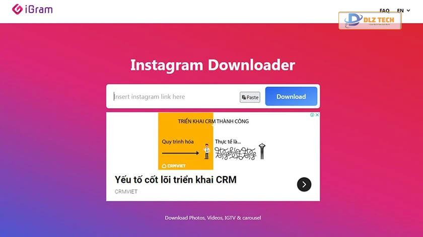 Sử dụng igram.io