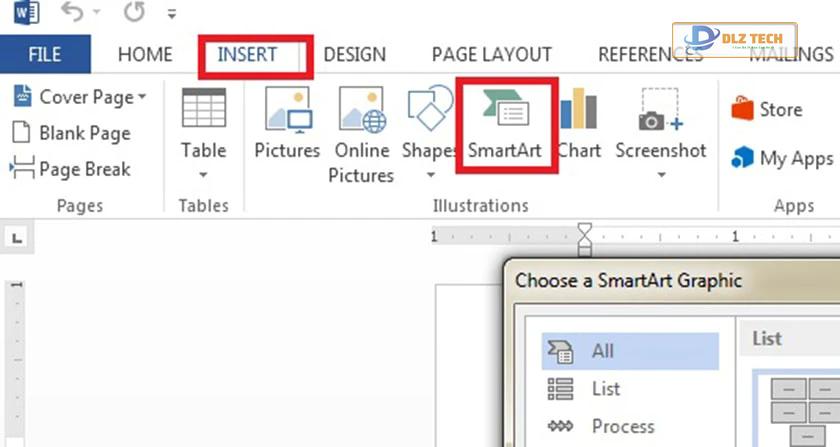 cách vẽ sơ đồ trong word bằng Smart Art