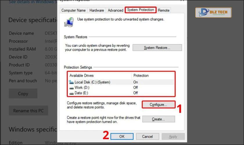 Chọn tiếp vào Configure