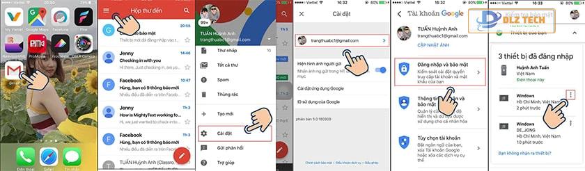 Đăng xuất Gmail từ xa trên điện thoại