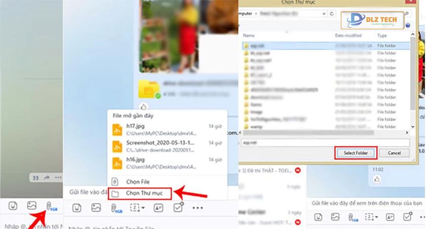 Gửi thư mục qua Zalo