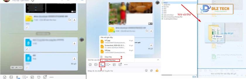 Kéo và thả gửi file qua Zalo