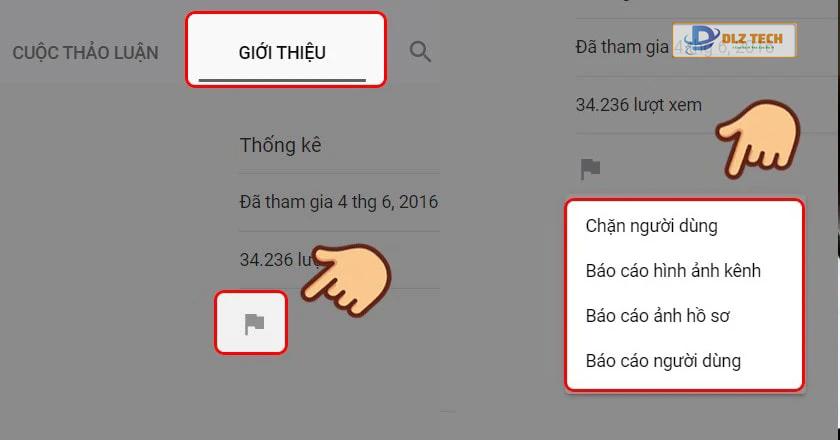 Chọn vào chức năng có tên Báo cáo người dùng