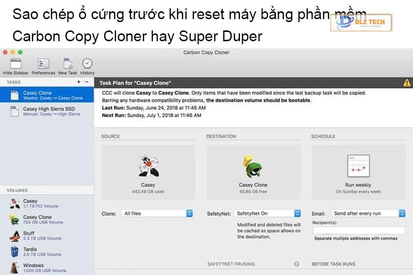 Lưu lại các dữ liệu trên ổ cứng trước khi tiến hành reset macbook pro / air