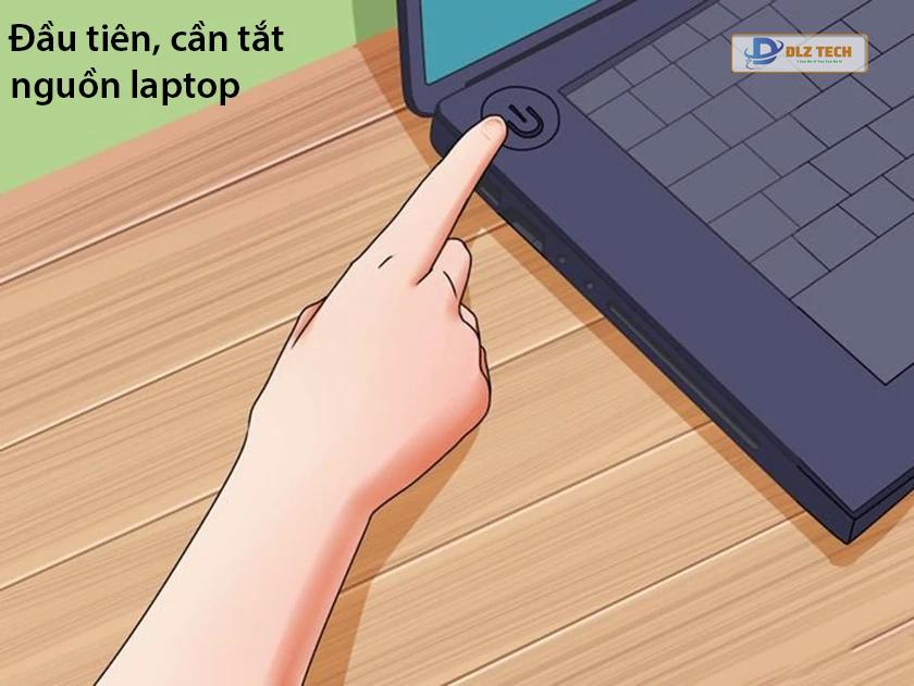 Các cách giúp vệ sinh mà không làm ảnh hưởng đến việc tháo bàn phím laptop HP - tắt nguồn máy tính