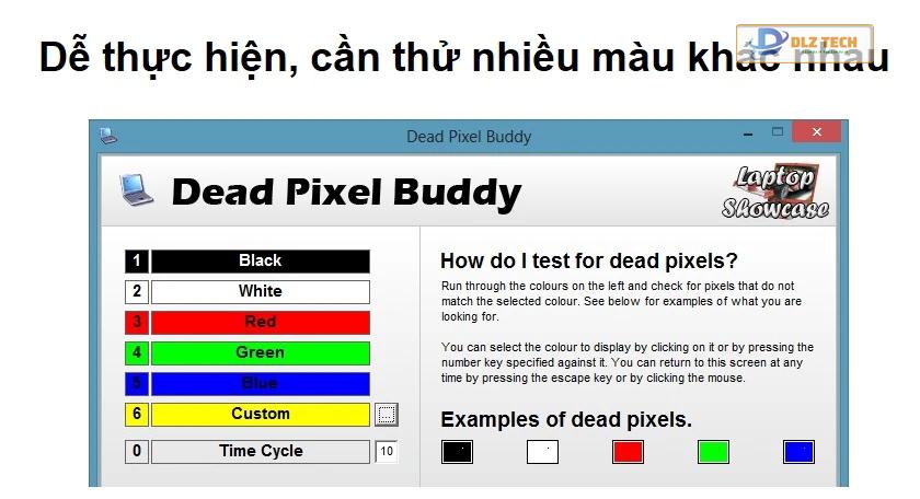 Phần mềm kiểm tra điểm chết trên màn hình laptop - Dead Pixel Buddy