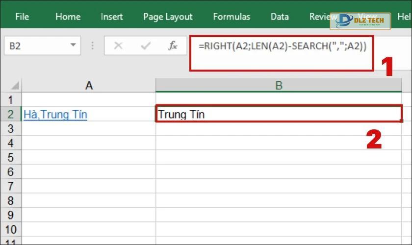 len kết hợp cùng right và search