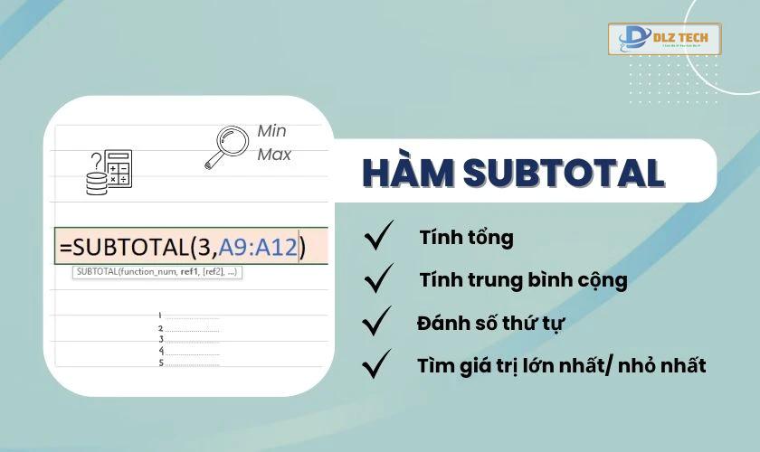 Hàm SUBTOTAL trong Excel
