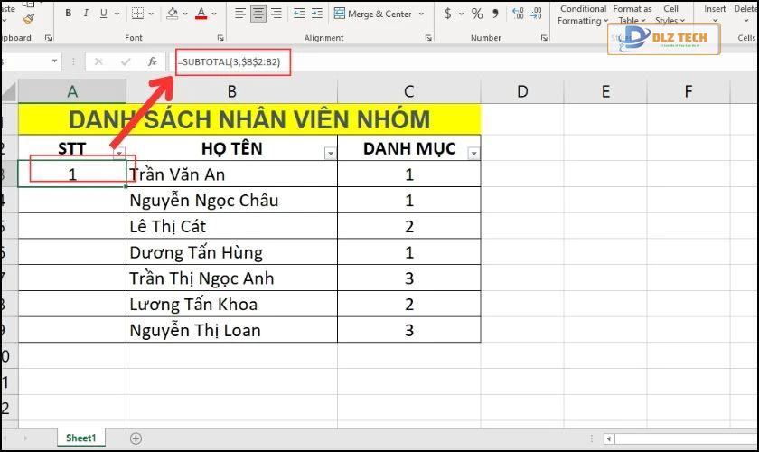 Đánh số thứ tự nhanh