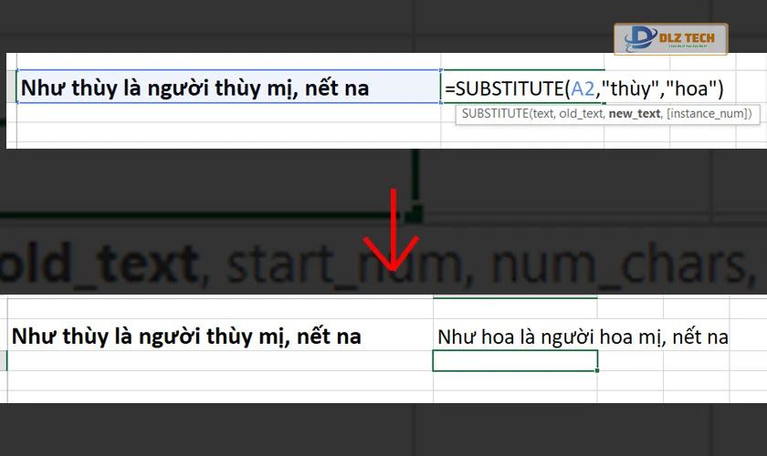 Hướng dẫn sử dụng hàm Substitute không dùng Instance_num