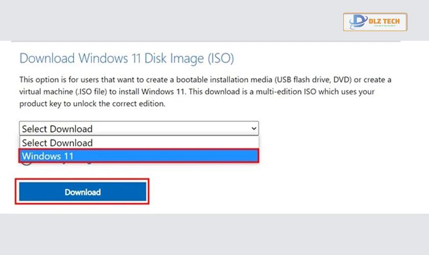 Chọn Windows 11 và tải về