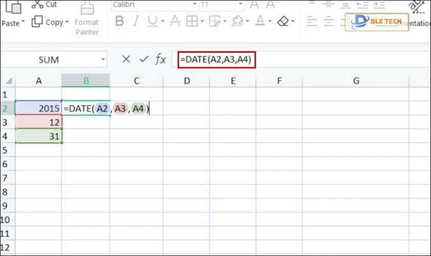 Cách dùng hàm Date trong Excel xác định ngày tháng năm