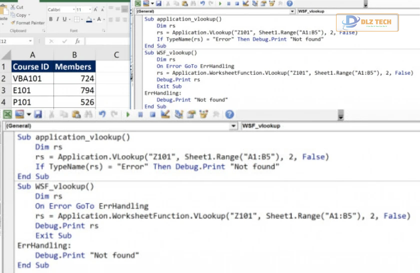 Hàm Vlookup trong VBA