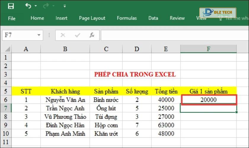 phép chia cơ bản
