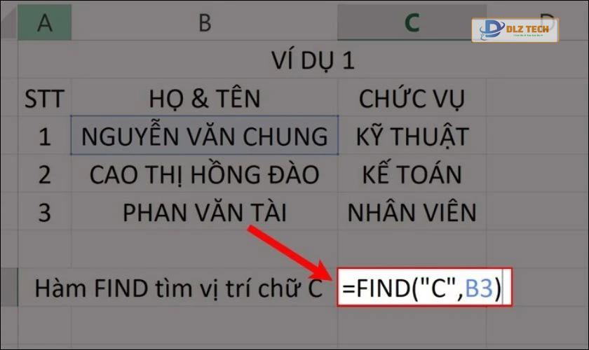 công dụng của hàm find trong excel