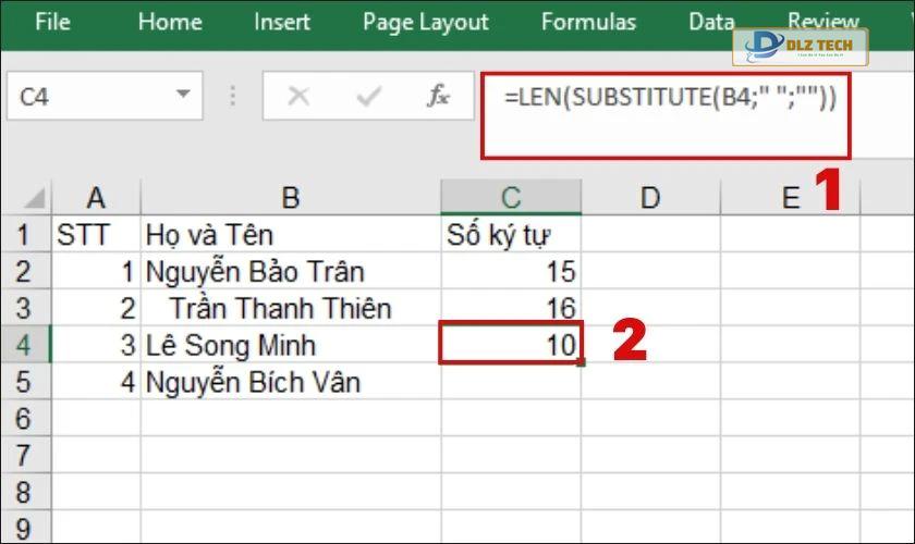 cách sử dụng hàm len kết hợp trong excel