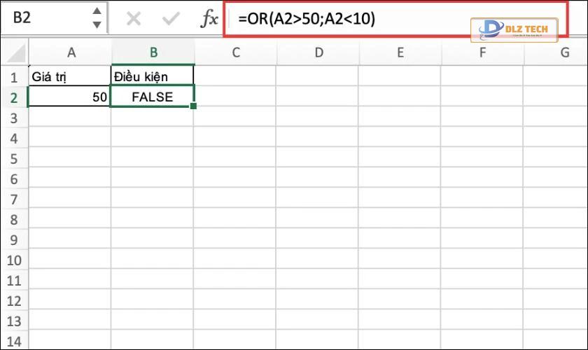 Hướng dẫn dùng hàm OR trong Excel để kiểm tra điều kiện chứa giá trị số