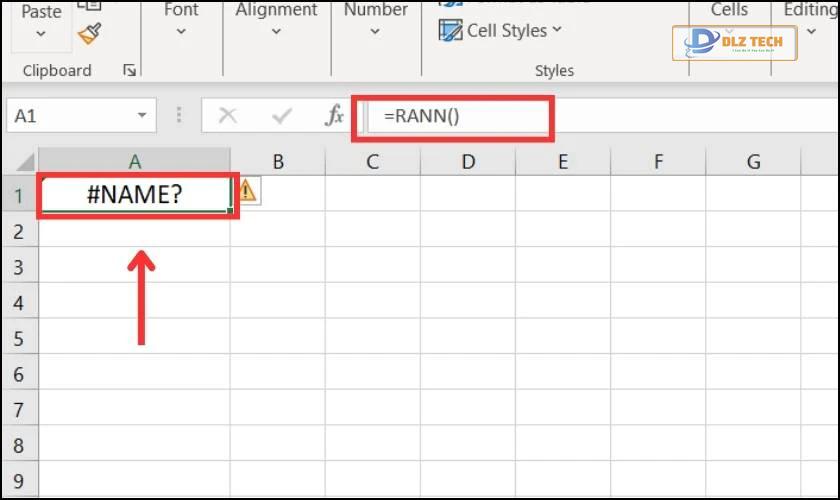 Lỗi #NAME khi sử dụng hàm Random trong Excel