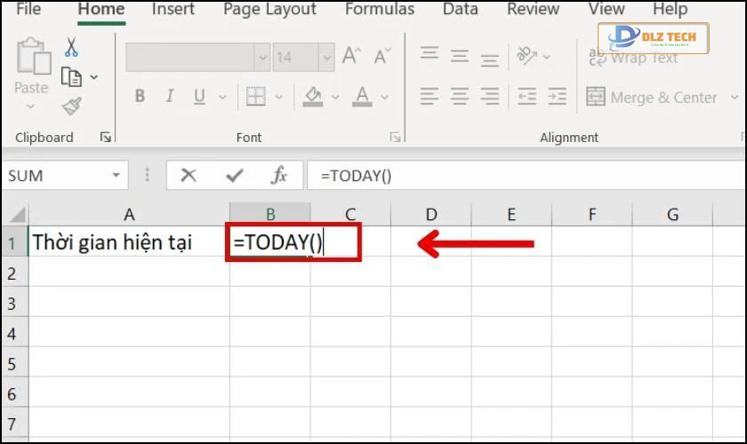 Cách dùng hàm TODAY để xác định thời gian