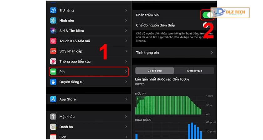 Cách làm hiển thị phần trăm pin trên iPhone cũ