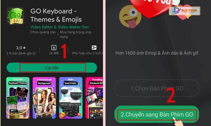 Thay đổi hình ảnh nền bàn phím cute cho điện thoại bằng GO Keyboards