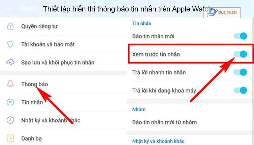 Bật tính năng Xem trước tin nhắn